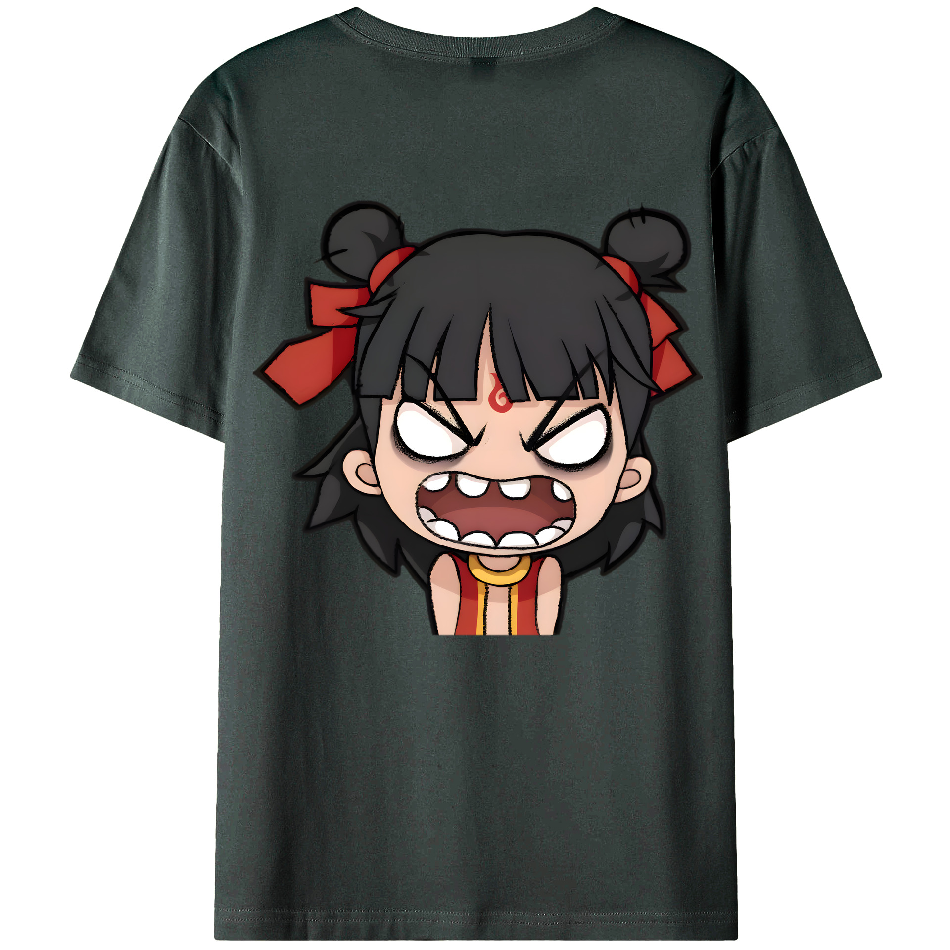 （画像用） Ne Zha 2 ナタ 魔童の大暴れ 綿100％ メンズ半袖Tシャツ（バックプリント） 通気性